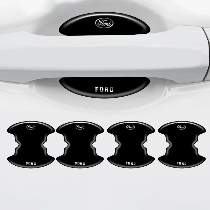 4/8pcs Car Door Handle Bowl Anti-collision Protective Stickers Sticker For Cars Car Decals For Ford Fiesta Mondeo Fusion Explorer Escape Shelby Edge Auto Accessories