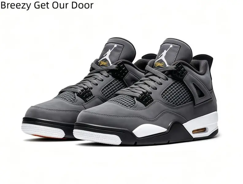 Shock Absorbing Mid Top Athletic Sneakers Dark Gray White Mesh Leather Breathable Supportive Rubber Sole Unisex Basketball Training Street Walking Comfort Trainers
