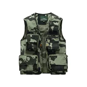 Men’s camouflage quick-dry work vest, multi-pocket outdoor fishing vest, breathable tactical photography vest