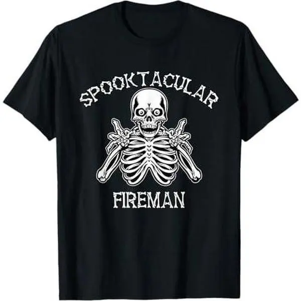 Funny Spooky Spooktacular Fireman Halloween T-Shirt