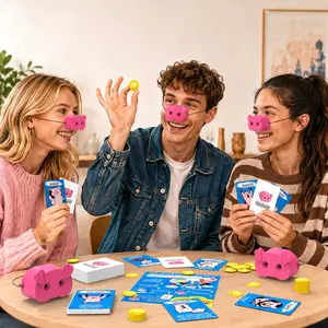 You Laugh You Lose Pig Nose Party Game – Funny Family Board Game with Challenge Cards, Interactive Game Night Fun for Kids & Adults, 2-8 Players