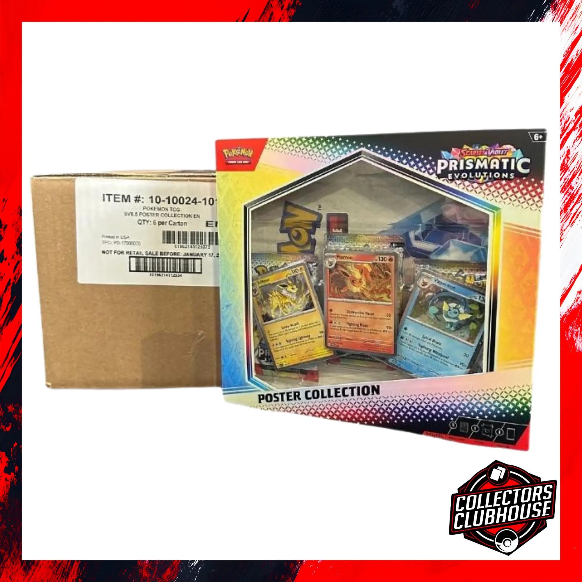 Prismatic Evolutions Poster Collection 6 Box Case - SHIPPED SEALED (Pokemon TCG)