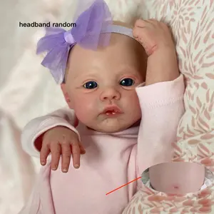 GUESSBELLY 50cm 20inch Full Body Soft Vinyl Girl Doll with Visible Veins Like Real Reborn Baby Art Toy For Girl Kid Birthday Gift
