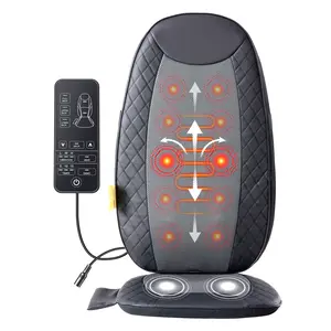 Back Massagers, Vibrating Heating Pad for Back, Massage Chair Pad for Pain Relief Deep Tissue for Home Office Use, Gift for Parents, Grey