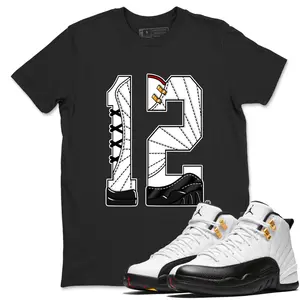Unisex T-shirt To Match Sneakers Jordan 12 Taxi - Number 12. 100% Cotton for Casual Wear. Comfortable Summer Unisex T-Shirt to match Jordan Sneaker. Streetwear Style. urban outfitters