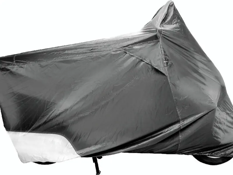 Covermax Medium Cover For 80-200cc Model 107532 Protective Motorcycle Cover Black & Gray Design with Air Vents Velcro Closures and Reinforced Grommets