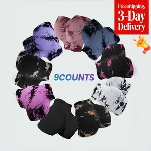 TCVC Women's Tie Dye High Waist Sports Shorts, Casual Comfy Breathable Skinny Athleisure Casual Shorts for Yoga Gym Workout Running,Ladies Sportswear for Spring and Summer