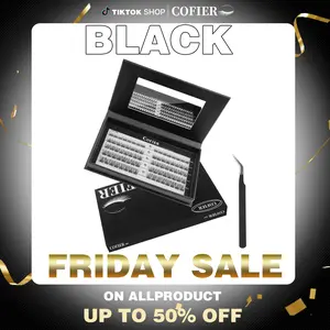 Cofier No Glue Lash Kit Jelly-Coated Base Self Adhesive Individual Eyelashes, Easy Makeup Application with Tweezers (80/100/)