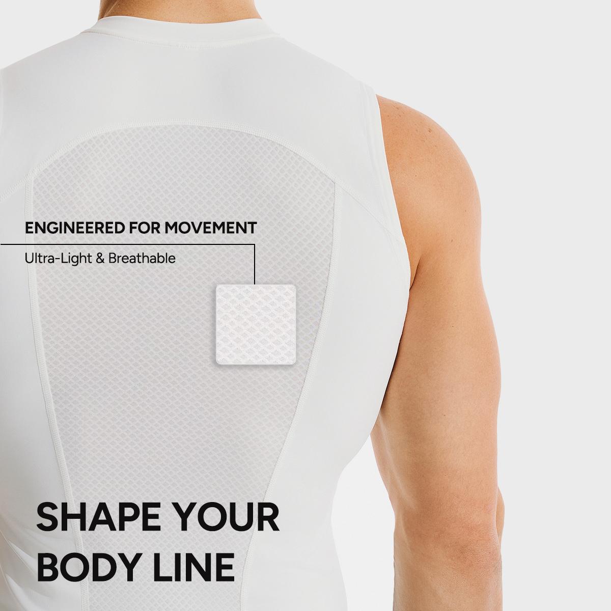 Nebility Men’s Compression Tank Top – Slim Fit Muscle Shaping Gym Shirt, Breathable & Sweat-Wicking Sleeveless Workout Vest for Training, Running & Fitness