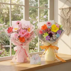 Riddsee Soap Flower Bouquet Gift Set for Special Occasions with Colorful Scented Soaps and Paper WrappedомнTranslate