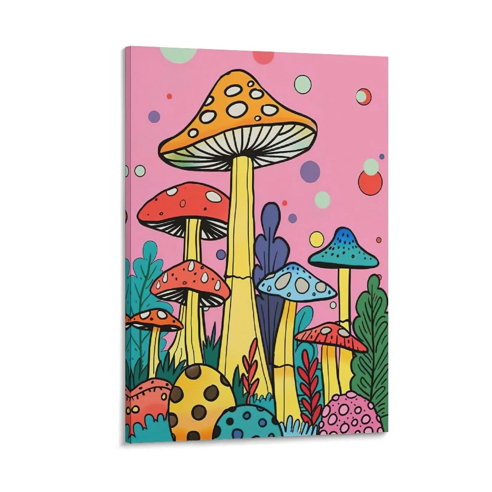 Vintage Mushroom Poster Danish Pastel Mushroom Poster Pastel Wall Art Aesthetic Posters Trendy Wall Decor for Bedroom Aesthetic Cool Wall Decor Girls Cute Room Decor Canvas Poster Bedroom Decor Sports Landscape Office Room Decor Gift Frames Frame-.