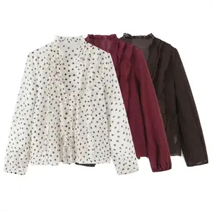 Aria Muse 2026 new women's fashion casual temperament simple long sleeved V-neck design layered decorative shirt