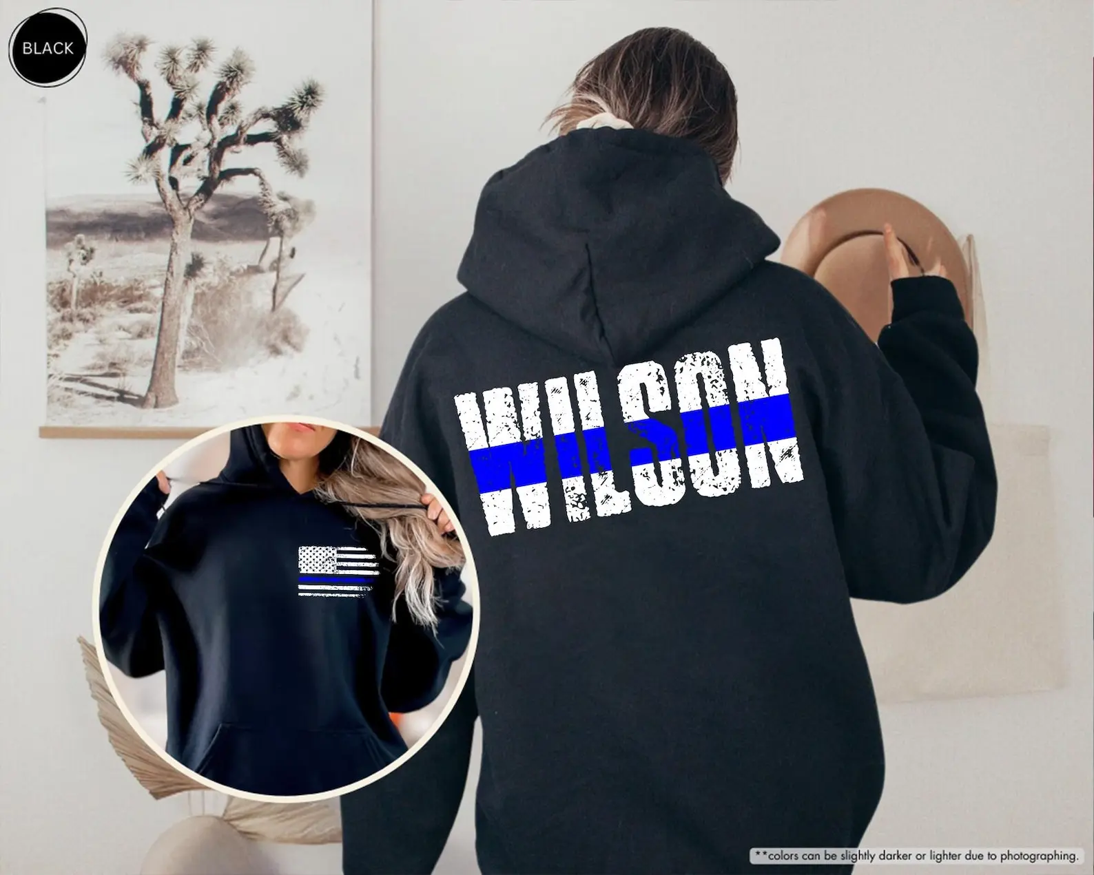 Custom Police Tee & Sweatshirt – Thin Blue Line Officer Gift Hoodie