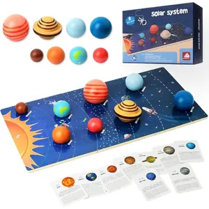 3D Solar System Puzzle Set, Detachable Planet Models, Celestial Bodies, Starry Sky Base Design, Educational Toy for Kids, Assembly Kit