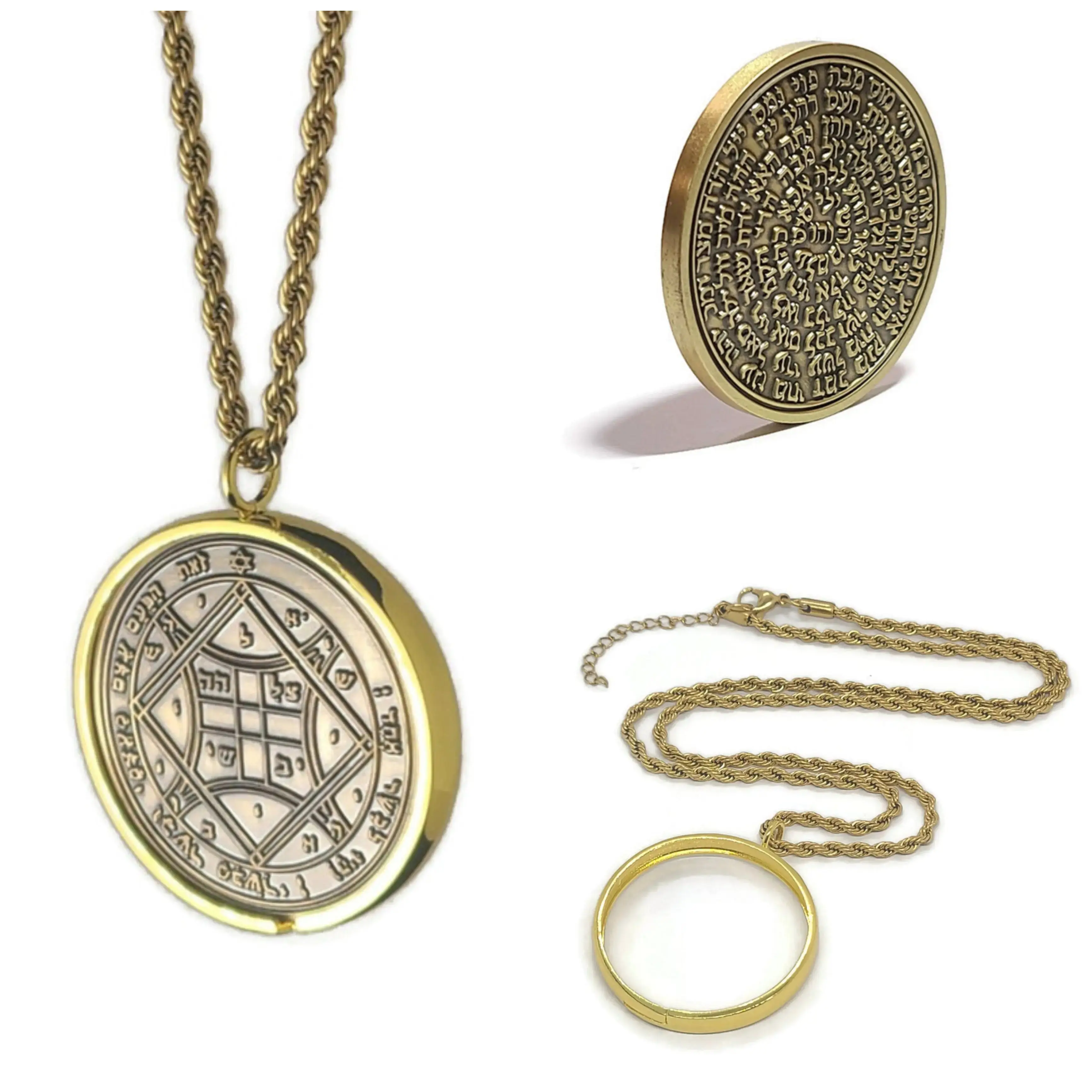 Fourth Pentacle of Venus Necklace - Love & Harmony Talisman Pendant with 72 Names of God