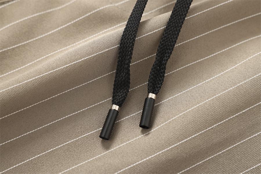 3-pack men’s casual shorts with vertical stripes, loose straight cut, drawstring elastic waistband, minimalist retro style, versatile for everyday commuting