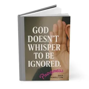 Spiritual Message Journal God Quote Notebook Inspirational Writing Gift Faith Journal for Reflection Christian Gift Everyday Writing "God Doesn't Whisper to Be Ignored"