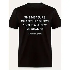 [100% Cotton] T-Shirt Humorous "7H3 M34Ur3 157H 0717" Pattern Men'S T-Shirt - Casual Black Short Sleeved Cotton T-Shirt T-Shirt For Men And Women 🥇