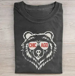 Chicago Football Mascot Vintage Graphic Tees, Bears Tshirt, Staley Da Bear T-Shirt, Unisex Funny Rugby Gift Shirts Top Menswear Womenswear Streetwear