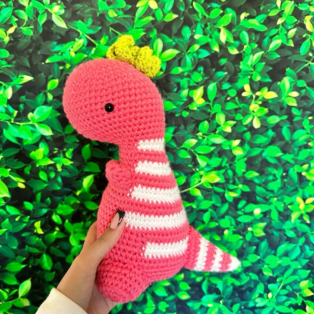 crochet strawberry dino