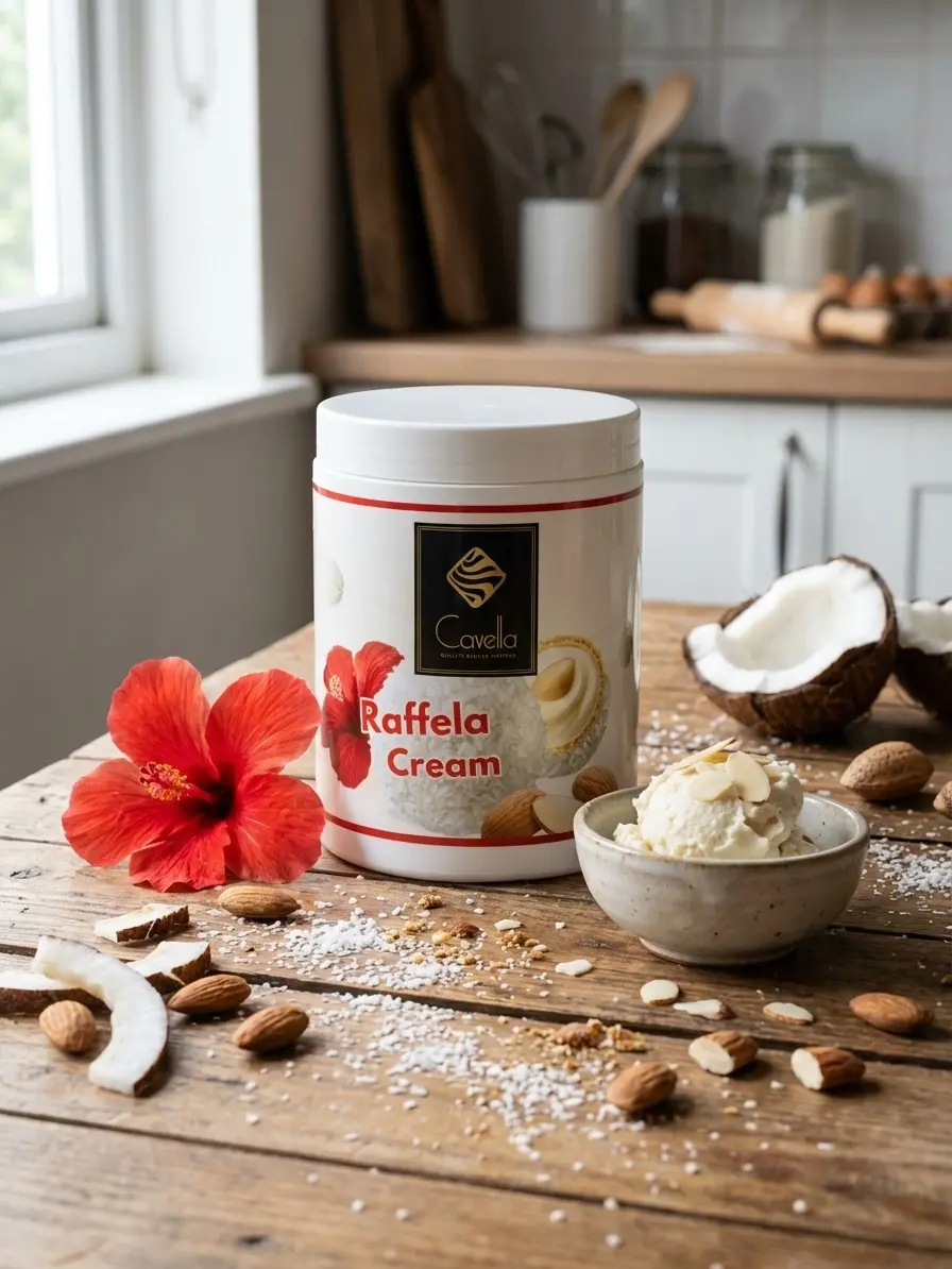 Coconut Almond White Chocolate Cream - Dessert Spread & Filling | Cavella 2 lb - 1kg