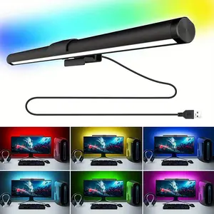 RGB Screen Hanging LED Light, Double-sided LED Display Light Strip, Eye Protective Desk Light For Monitor, Touch Control, Non-Glare Ambient Lighting, USB-Powered,Dual Front and Rear Lights, Adjustable Brightness