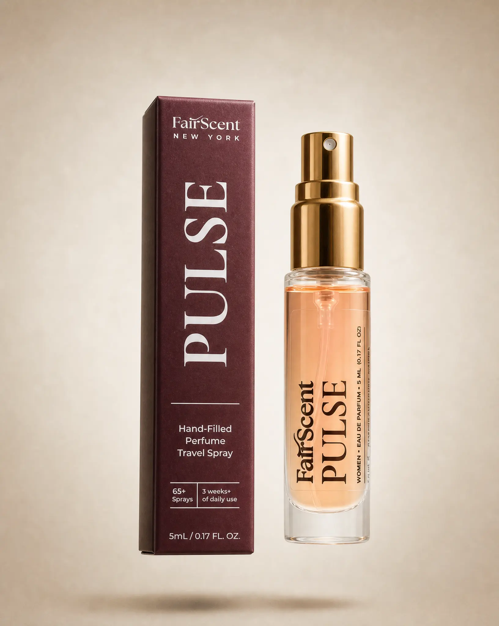 FairScent Pulse Travel Perfume for Men, 5 mL Aromatic Decant with a Ginger Note, Hand-Filled Quality Liquid Atomizer for Adults, Single Item, Jasmine, Mint Menthol Men's Fragrance, Portable Pocket Men's Fragrance