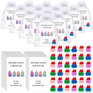 30/60 Set Inspirational Dumpster Fire Gift with Positive Card Mini Gnomes Gifts Bulk for Employee Appreciation Gifts Emotional Support Thank You Gifts for Coworkers Teacher Students Xmas Gifts