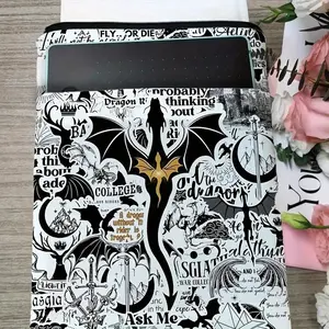 Romantic Dark Academic Dragon Book Cover-durable Polyester Material, Black Gold Design, Complex Dragon Fantasy Novel Case and Bookmark Substitute, Perfect Gift for Fans, for Vintage Leather Journal