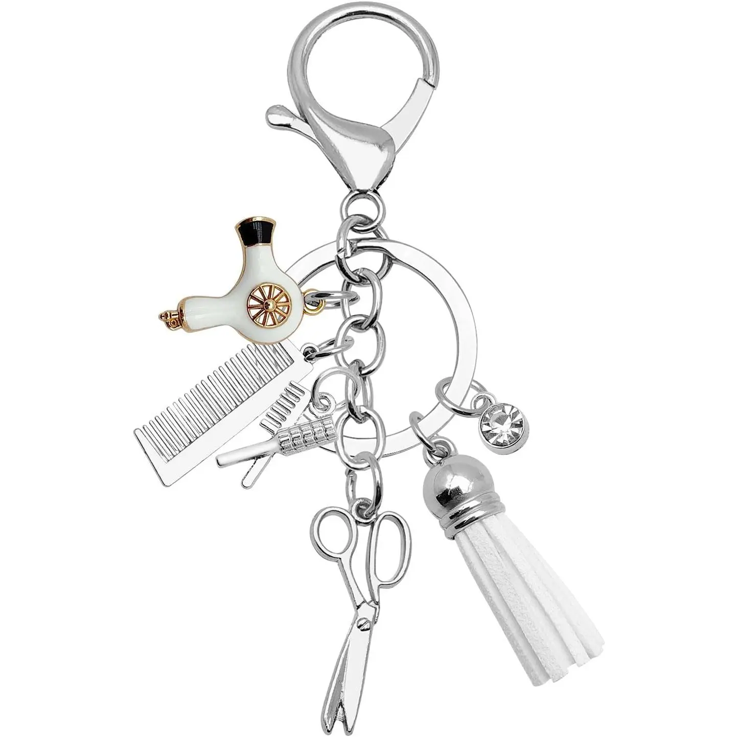 Hairdresser Keychain for Women, Hair Stylist Gift Barber Keychain for Bag Purse Decoration Christmas Birthday Retirement Gift for Hairdresser