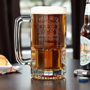 HomeWetBar Personalized Large Beer Mug Engraved Beer Mug