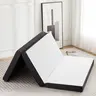 Folding Mattress, Tri-fold Memory Foam Mattress Topper for Camping, Foldable Mattress Topper with Washable Cover, Various Sizes, White