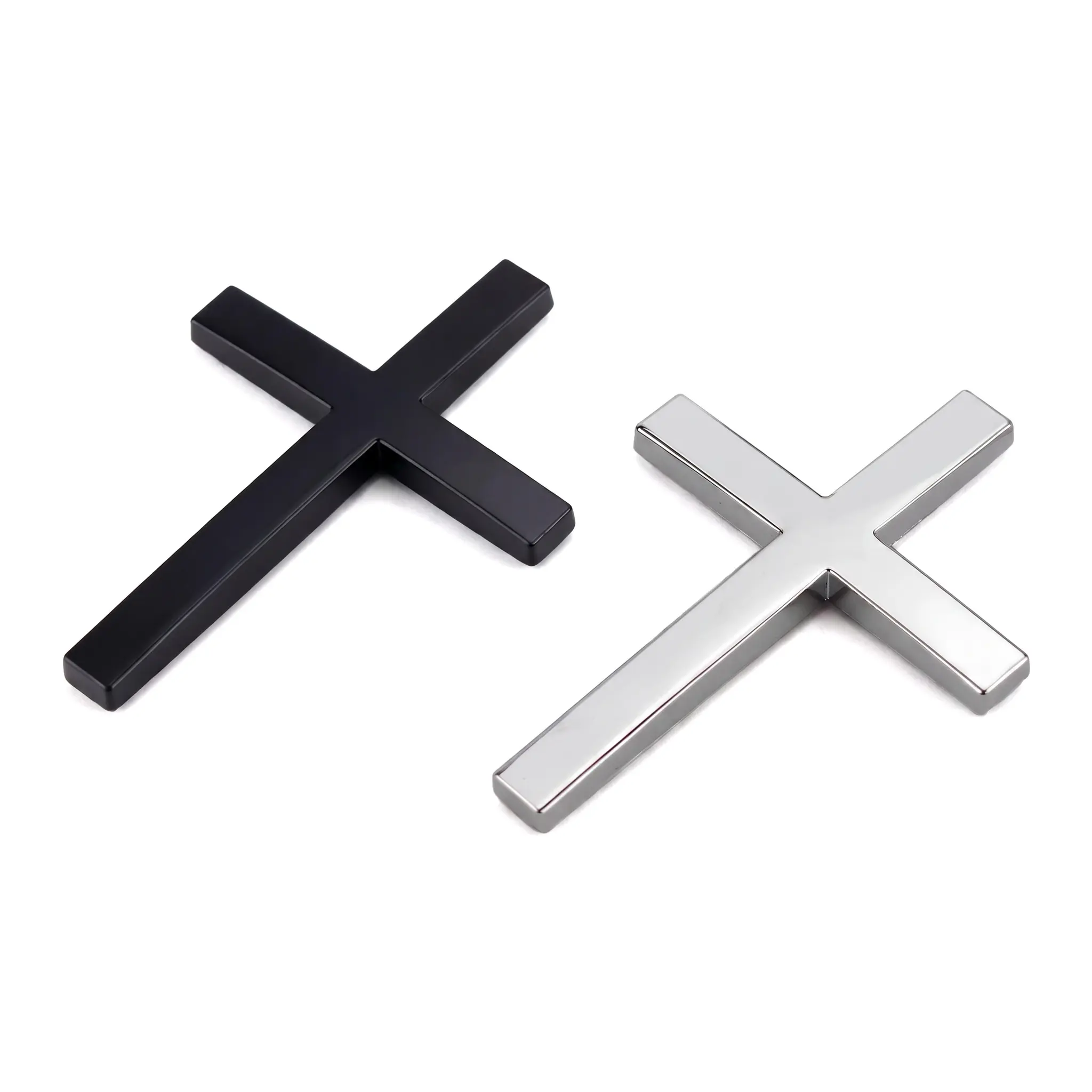 【SummerWins】3D Metal Cross Car Emblem Sticker, Self-Adhesive Stereo Cross Car Badge, Decorative Metal Cross Decal for Vehicle Window, Door and Auto Body