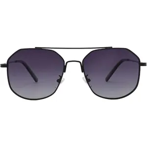 Classic Aviator Sunglasses for Women Men Trendy Square Polarized Double Bridge Polygon Retro Sunglasses