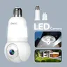 GNCC Light Bulb WiFi Monitoring Camera, 2K HDR 360 Pan-Tilt Security Cam with 24/7 Color & 10 IR + White LEDs Night Vision, 2.4G WiFi, Double Lighting, Motion Detection, 2-Way Audio, Alexa/Google Compatible, Bluetooth, Micro SD Support, Wall Mount,techvib