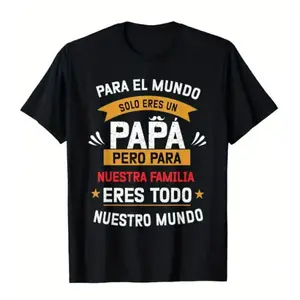 Humorous Spanish Dad Cotton T-Shirt For Men Celebrating Spanish Father's Day and Birthdays Featuring "Like God In Law I Sold You" Phrase and Family Slogan Ideal Husband Gift