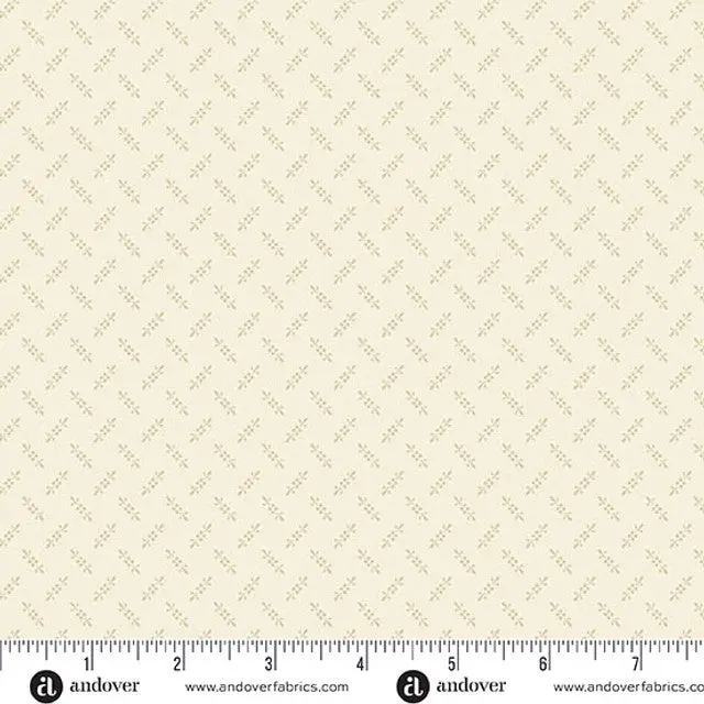 Fabric Andover Alabaster Fern Moss Wildflower Cottage by the Quarter Yard 1597-L