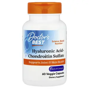 Doctor's Best Hyaluronic Acid + Chondroitin Sulfate with BioCell Collagen®, 60 Veggie Capsules