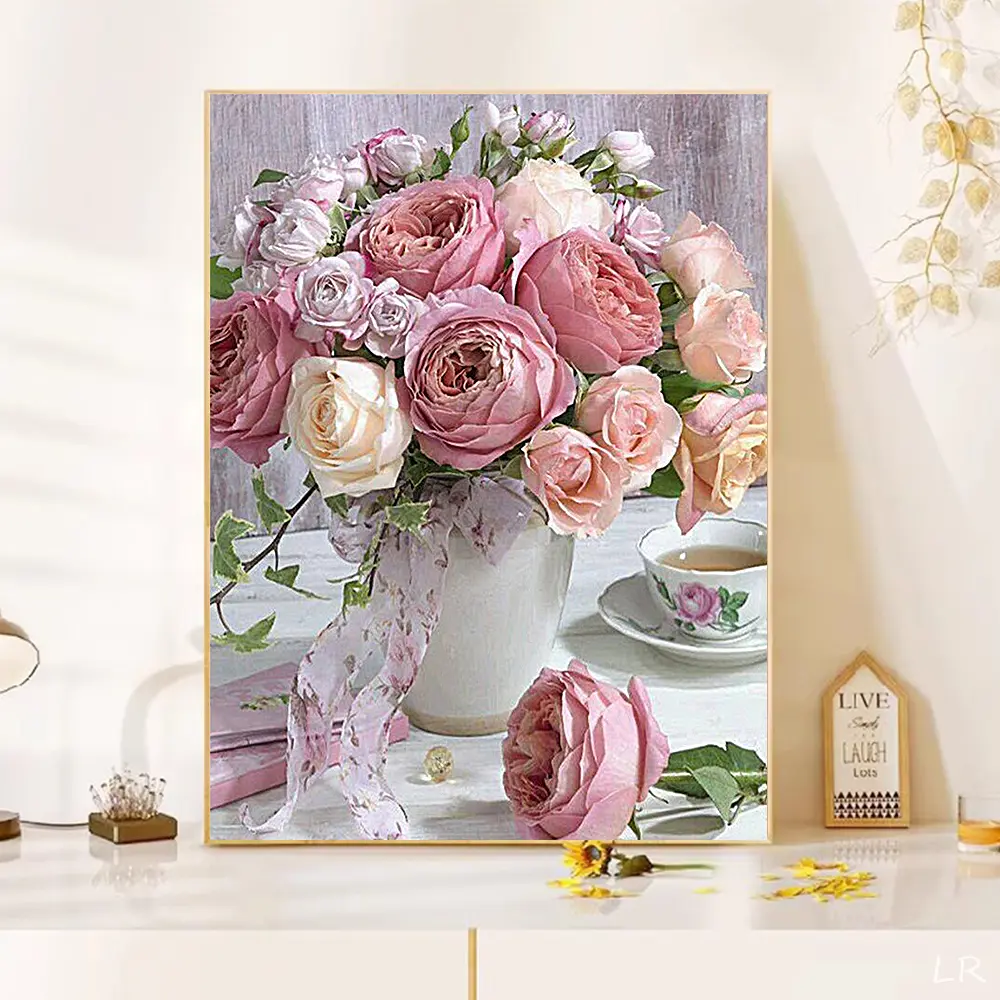 1Pc Round Drill Rhinestones Diamond Painting Kit, Plastic Drill DIY Modern Art Mosaic Sticker with Drilling Glue, Cultivates Patience for Adults, Home Living Room Decoration, 30x40cm/11.81x15.75in, Friends, Family
