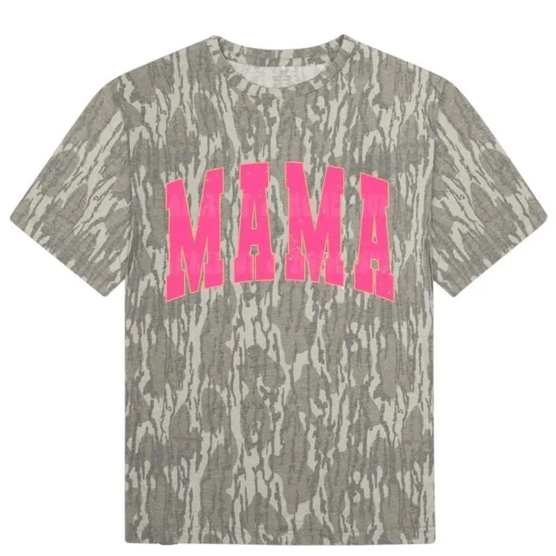 Pink Mama Mossy Oak Wash Out Turkey Track Tee Bottomland Camo Tee, Deer Hunting Shirt Design, Outdoors Hunting Sublimation, Gift For Men