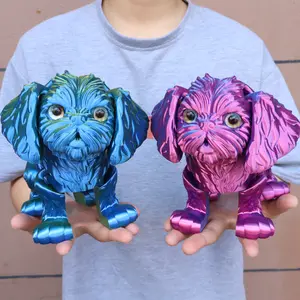 3D Printed Long-Eared Dog Figurine with Realistic Eyes, Large Size, Perfect for Halloween & Christmas Gifts, Home Decor & Party Supplies, Collectible Room Decor, Decorative Figurines