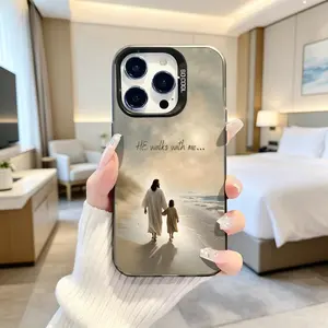 Phone Case for iPhone 17 16 Pro Max 15 Plus 14 13 12 11  Air XS XR Jesus Christus Beach Walk Aesthetic Pattern Matte Shockproof Anti-Scratch Stylish Smartphone Cover Protection Cellphone Casing Protective Silicone iPhone case