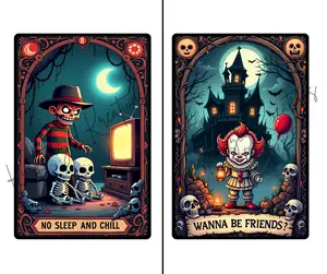 Horror Tarot Cards • BLEACHED T-shirt Tee Shirt Bleached Funny Sarcastic Halloween Card