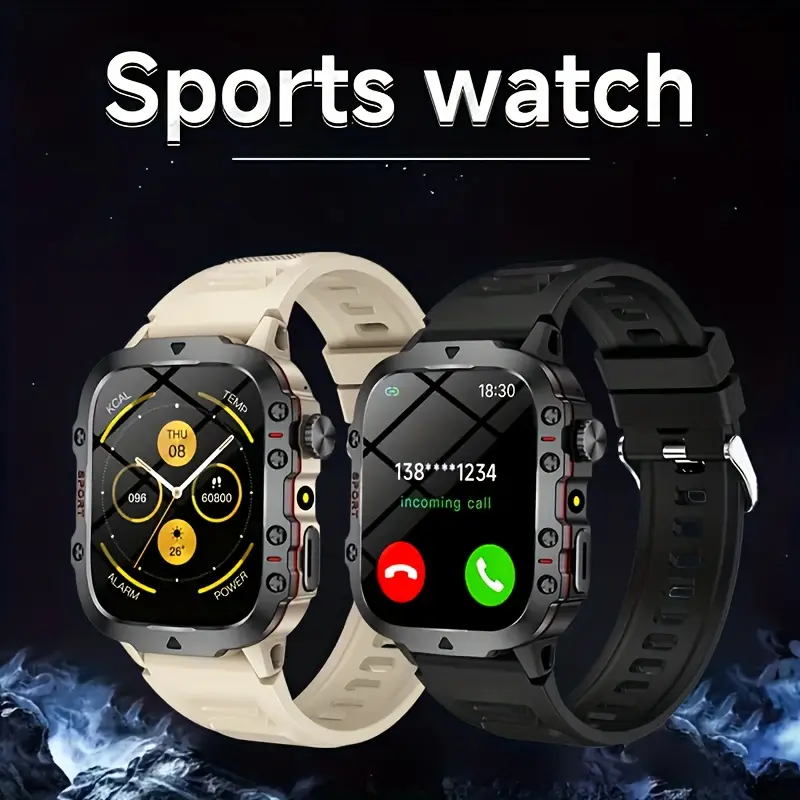 Men's Outdoor Wearable Smart Watch - 1.81 in HD Touchscreen LED Display, Wireless Calling, Multiple Sports Modes, Compatible with Android & iPhone Smartphones, Ideal Holiday Gift