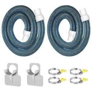 2Pack 1.25×59in EVA Pool Professional Hoses with 2026 Upgrade Flexible Tube Head and 2 Brackets for Above Ground Swimming Pools Pump Replacement Vacuum Heavy Duty Hose Pool Supply