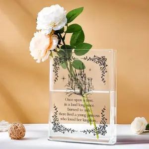 1pc Throne of Glass Book Vase with Aelin Celaena Sardothien & Sarah J. Maas Quote - Clear Acrylic Bookend Shelf Decor TOG Gift for Fans Bookish Vase for Desk or Wedding - Contemporary Rectangular Book Case Vase 1pc TOG Gift for