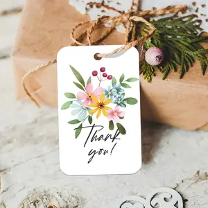 50 Watercolor Bouquet Thank You Tags, Gift Packaging Decorative Labels, Wedding Favor Hanging Tags, Birthday Gifts