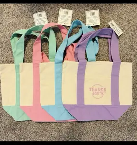 Trader Joes Mini Pastel Tote Bags