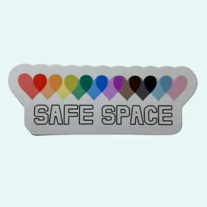 Safe Space Window Cling Decor 2 x 7 Waterproof Wall Sticker for Workplace or Classroom Decorative Wall Decal
