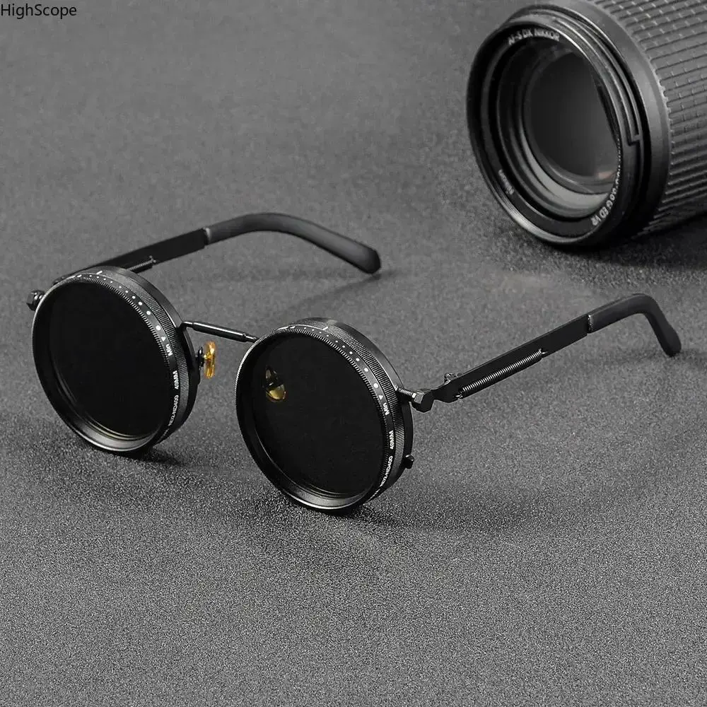 Polarized Round Sunglasses with UV400 Protection, ND9 Adjustable Dimming Lens - Fishing Glasses for Outdoor Activities, Polarized Eyewear, Everyday